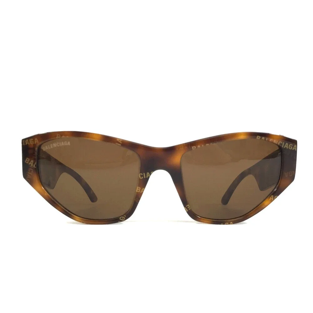Balenciaga Sunglasses BB0097S 003 Tortoise Brown Cat Eye Frames w/ Brown Lenses